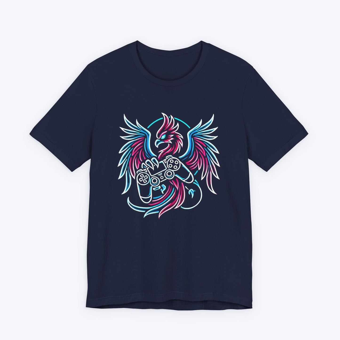 T-Shirt Navy / S Rebirth in Neon: Gaming Phoenix T-shirt