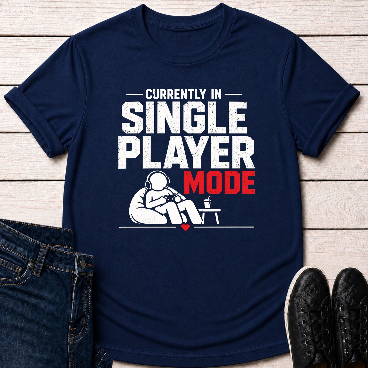 T-Shirt Navy / S Single Player Mode T-shirt
