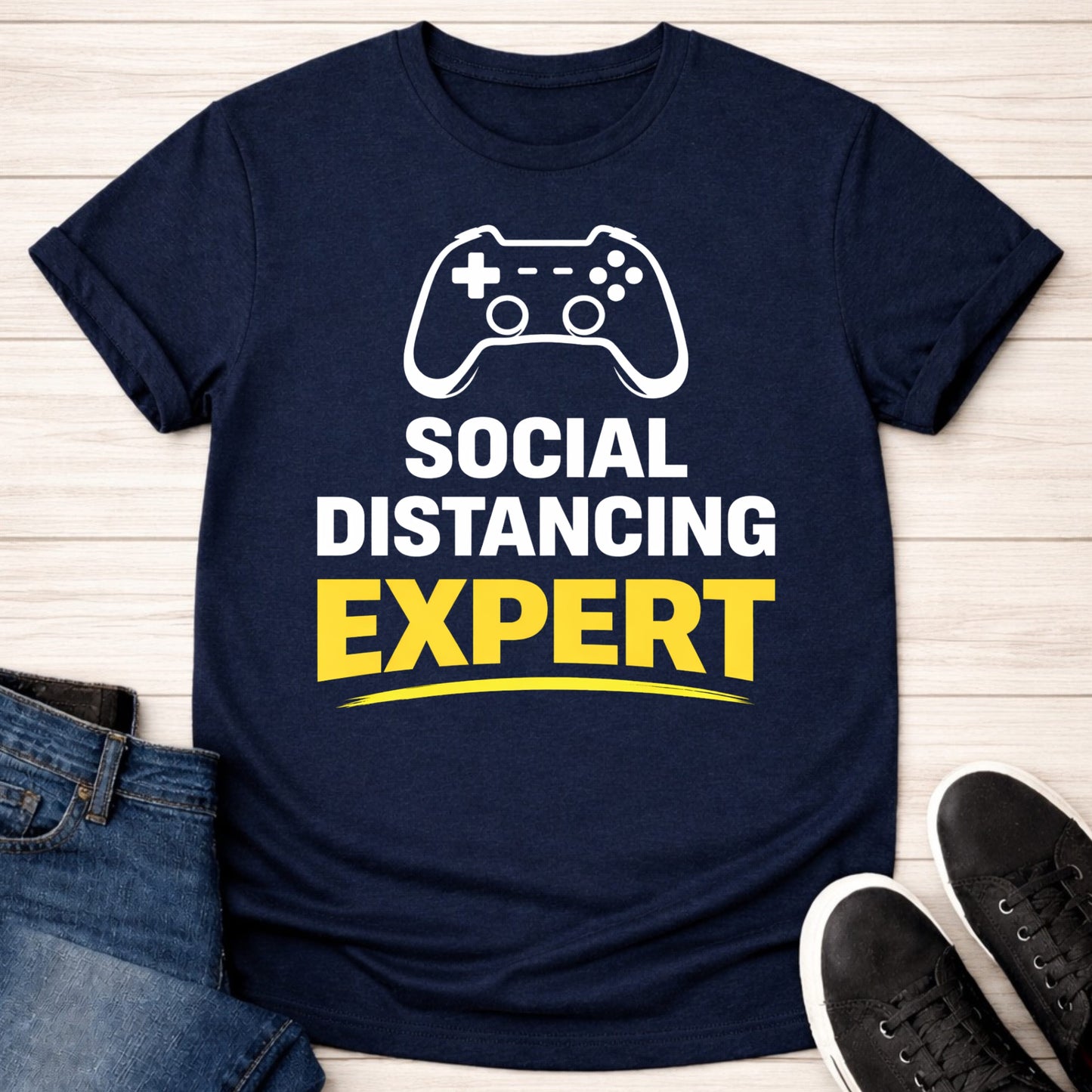 T-Shirt Navy / S Social Distancing Expert T-shirt