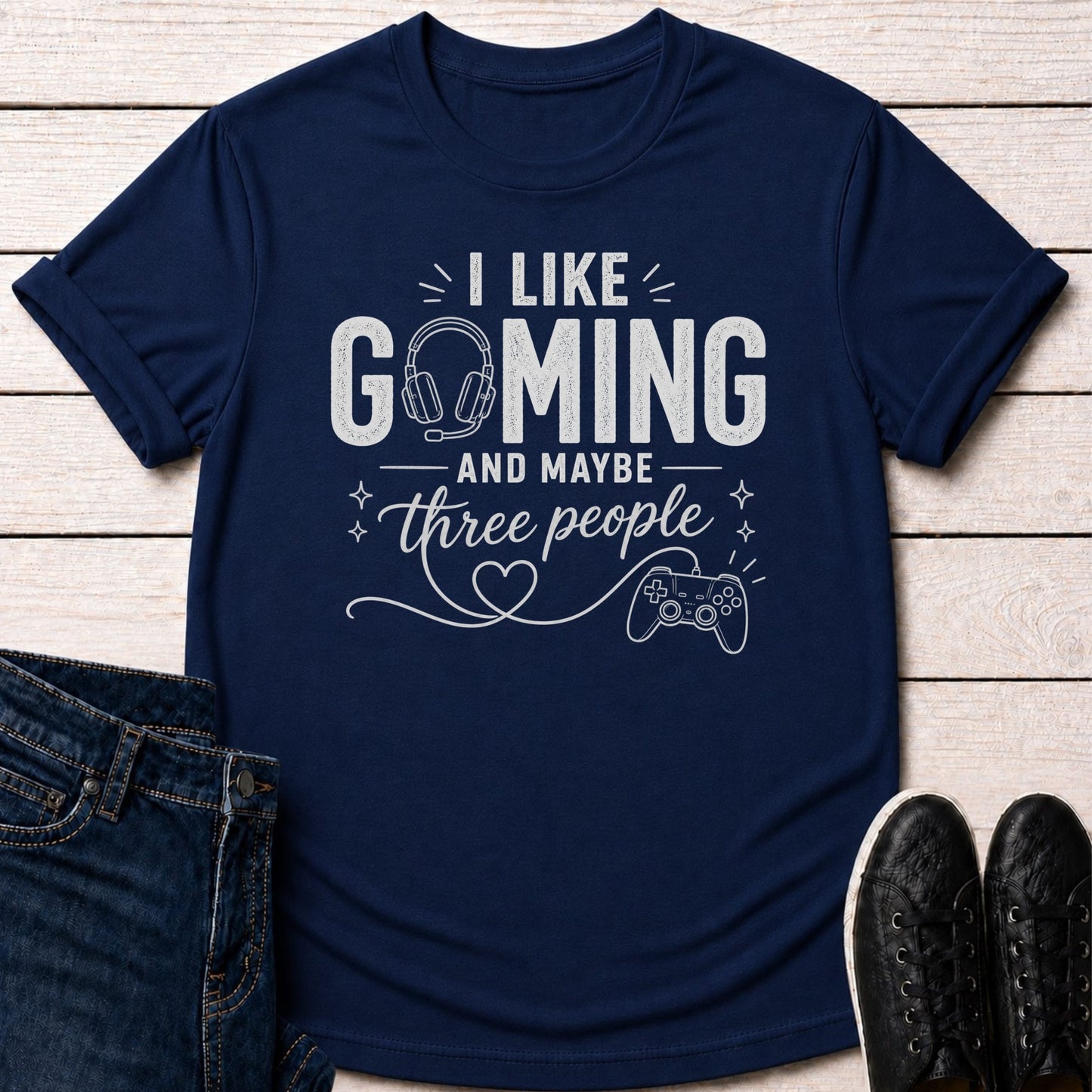 T-Shirt Navy / S Three People T-shirt