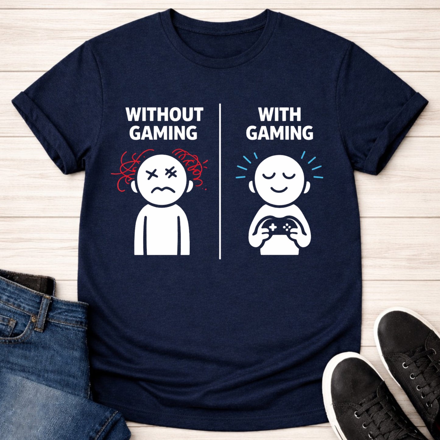 T-Shirt Navy / S With Gaming Mood T-shirt